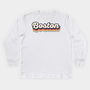 Boston Vintage Colors Kids Long Sleeve T-Shirt